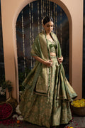Sage Green Gold Embroidered Lehenga Set