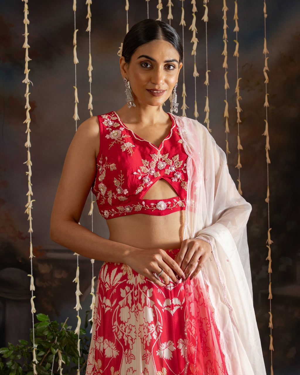 Rani Pink Floral Lehenga Set