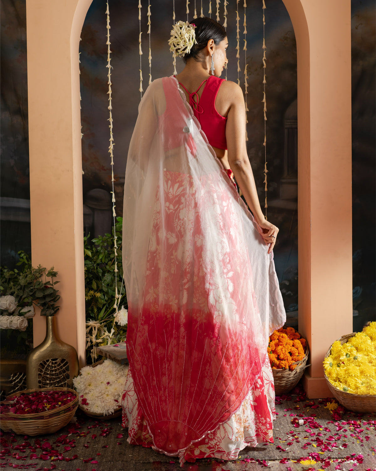 Rani Pink Floral Lehenga Set