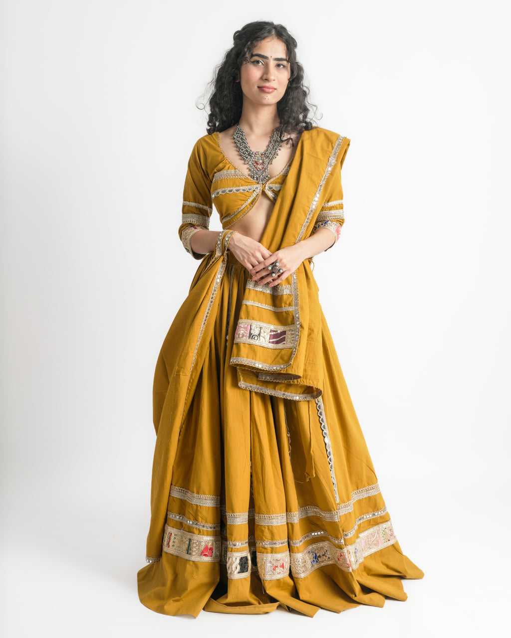 Kesariya Garba Chaniya Choli Set