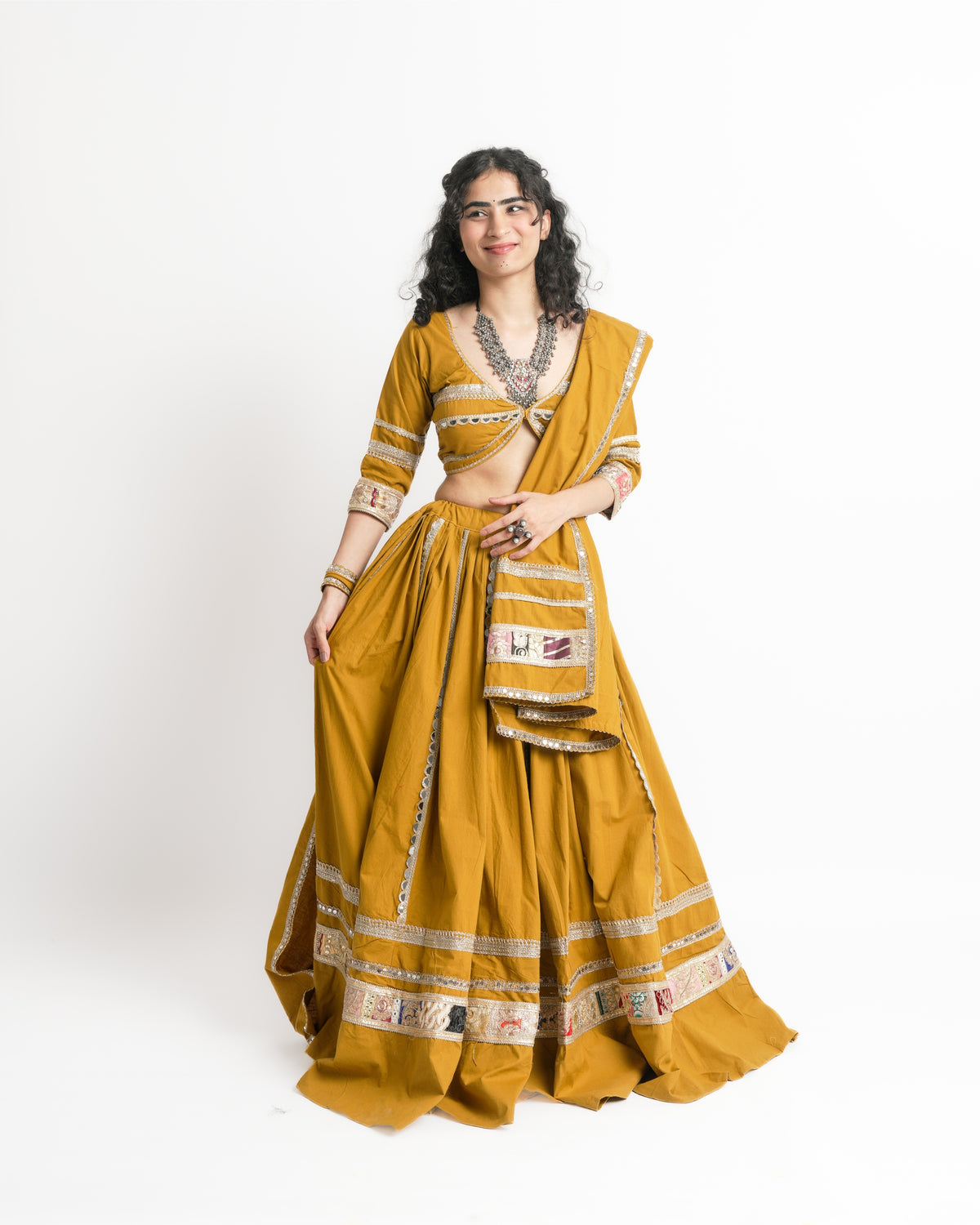 Kesariya Garba Chaniya Choli Set