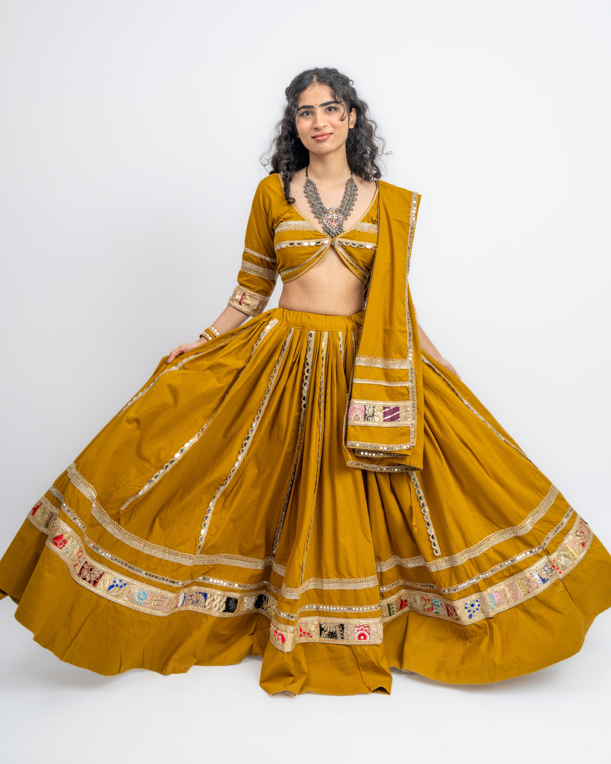 Kesariya Garba Chaniya Choli Set