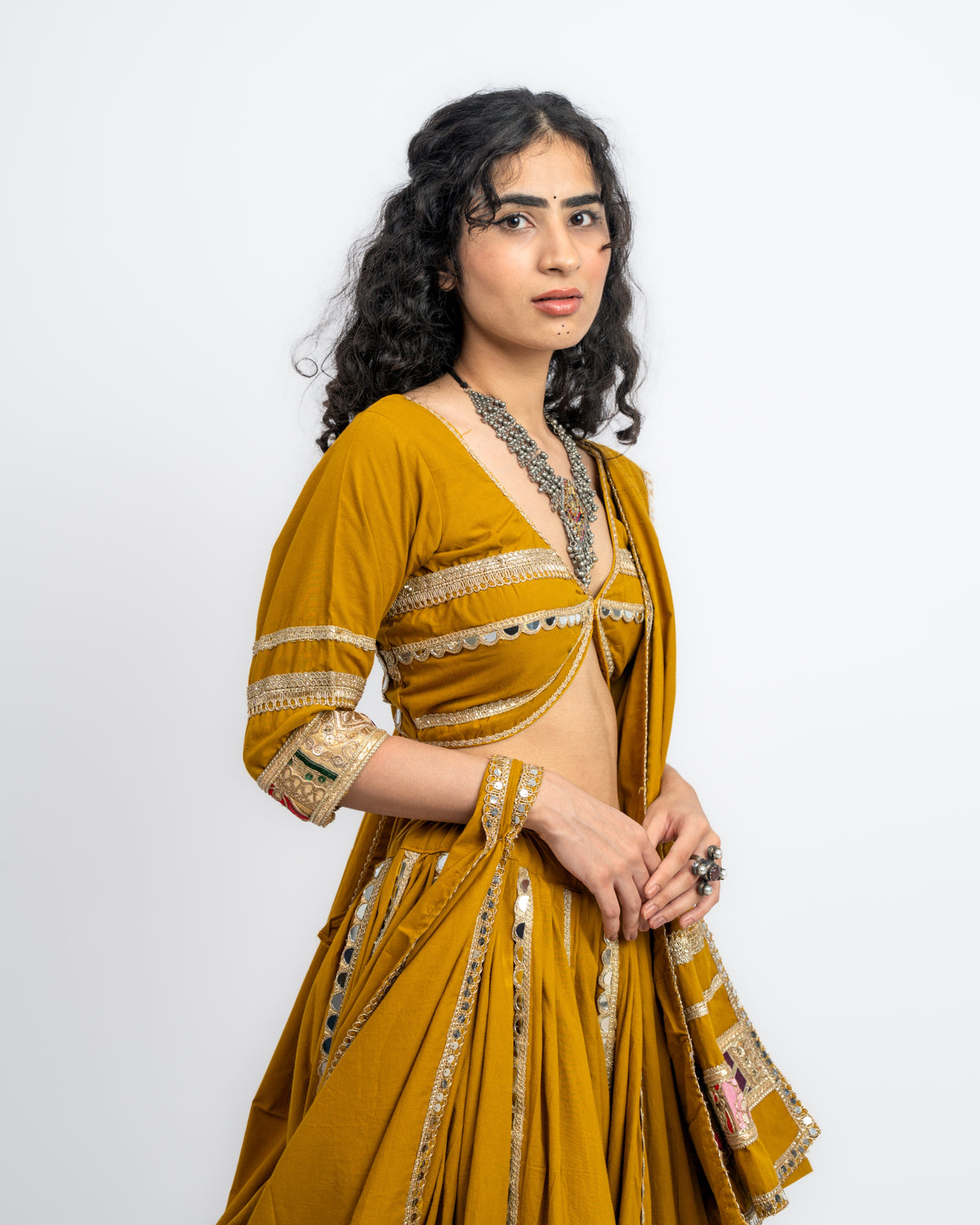 Kesariya Garba Chaniya Choli Set