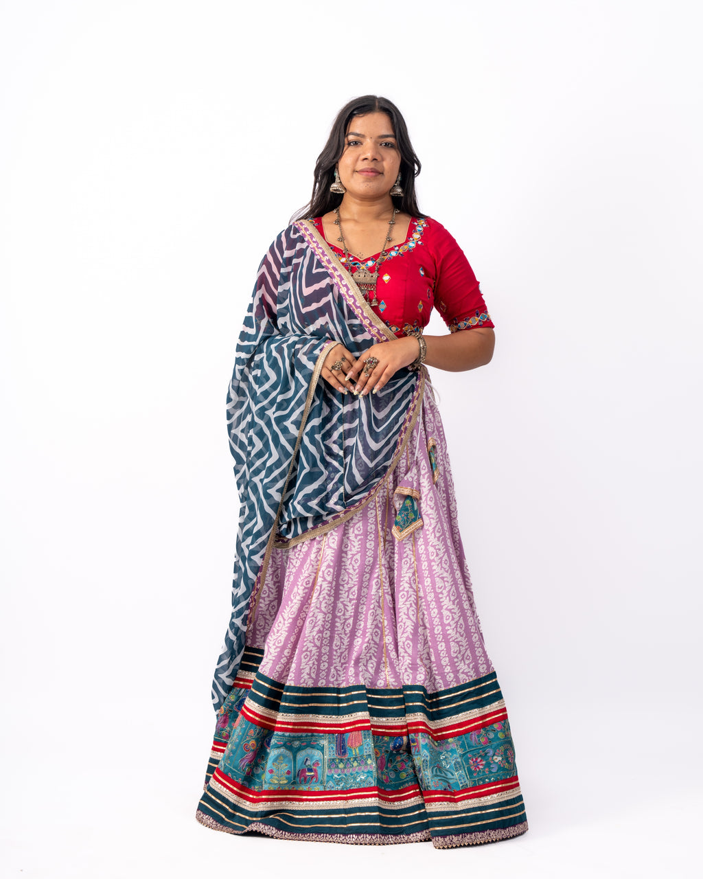 Raas Gulabi Leher Chaniya Choli