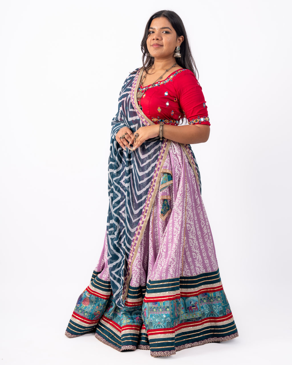 Raas Gulabi Leher Chaniya Choli