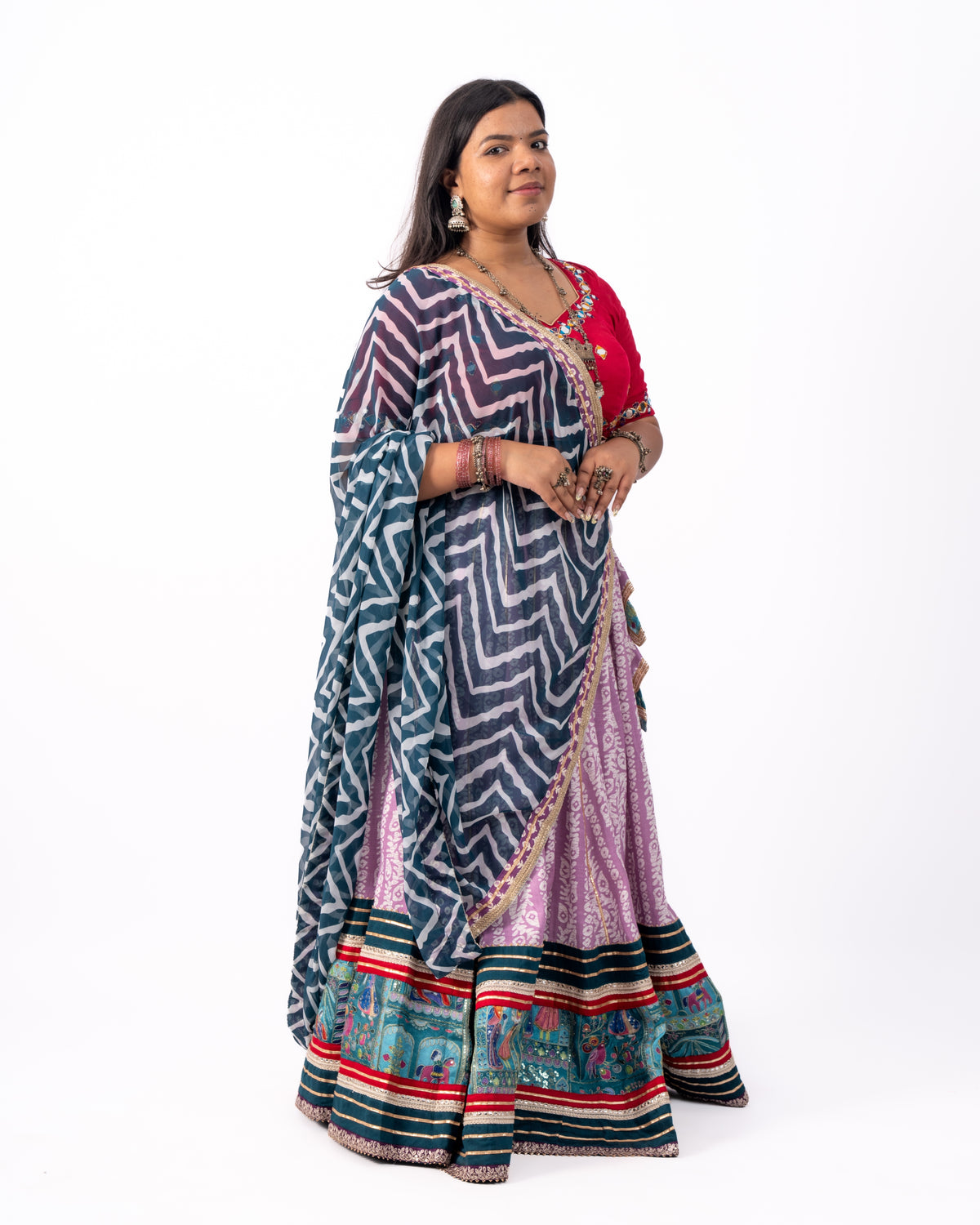 Raas Gulabi Leher Chaniya Choli