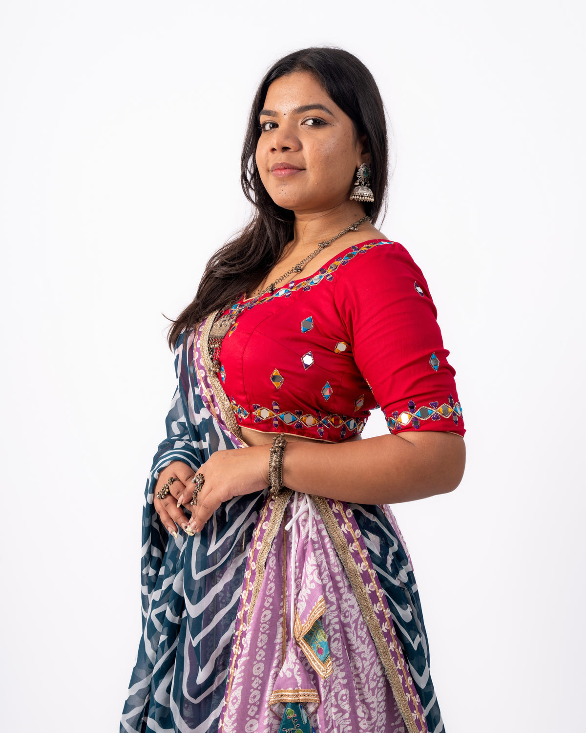 Raas Gulabi Leher Chaniya Choli