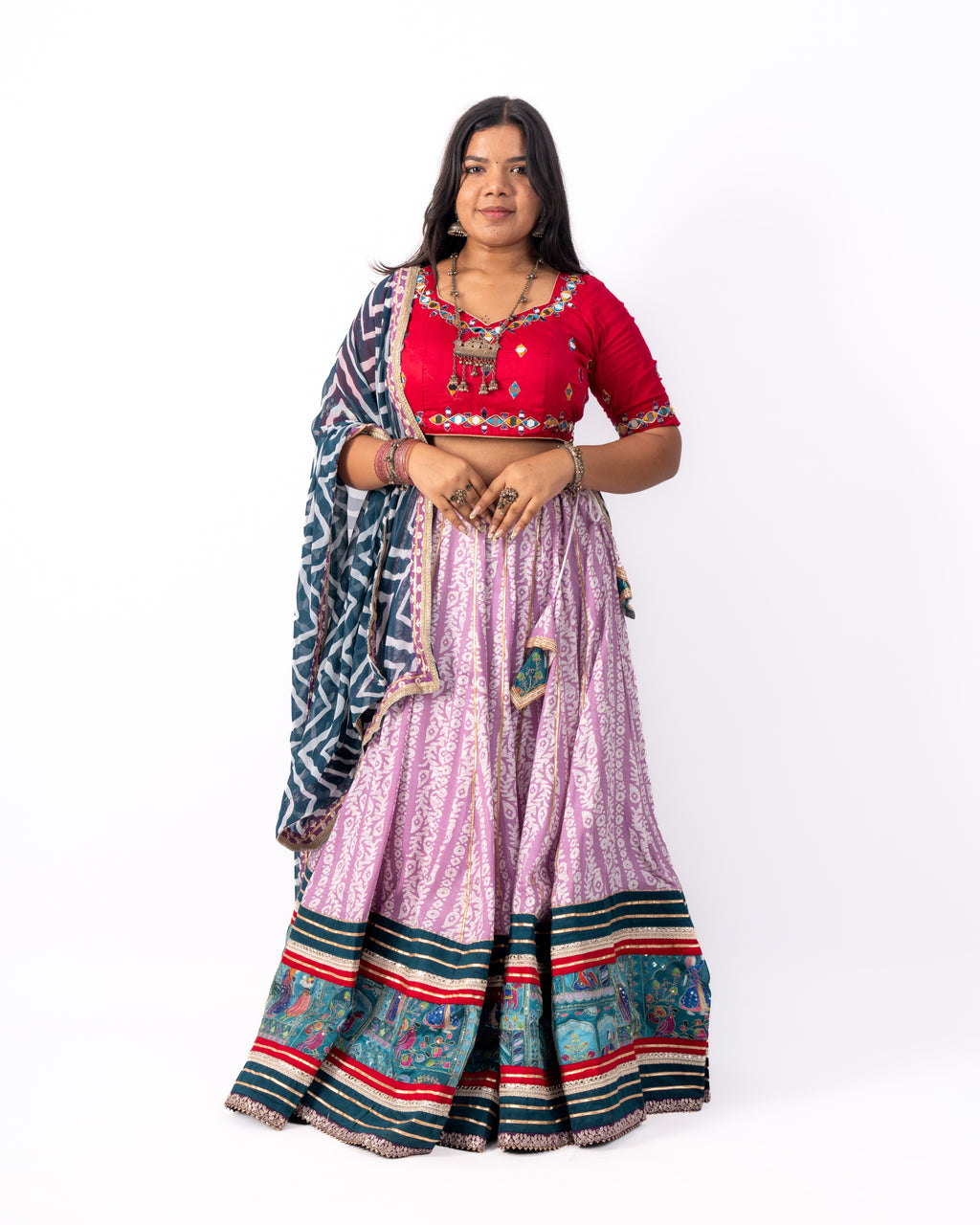 Raas Gulabi Leher Chaniya Choli