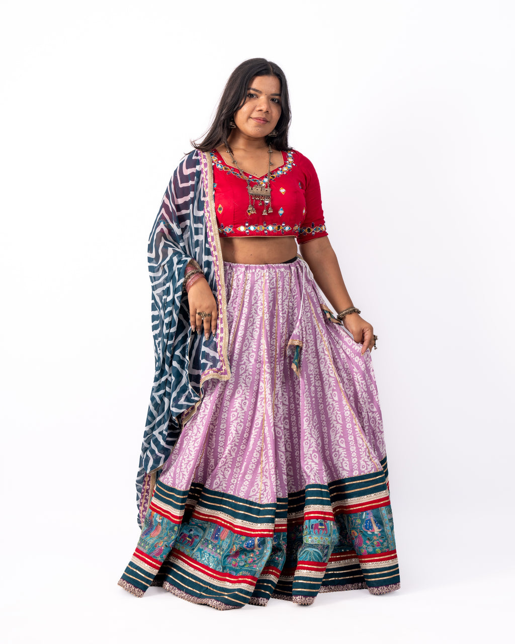 Raas Gulabi Leher Chaniya Choli