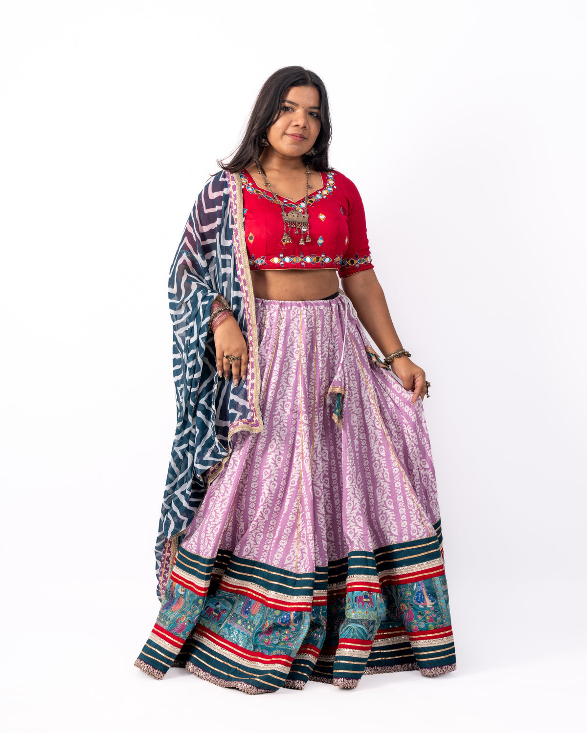 Raas Gulabi Leher Chaniya Choli