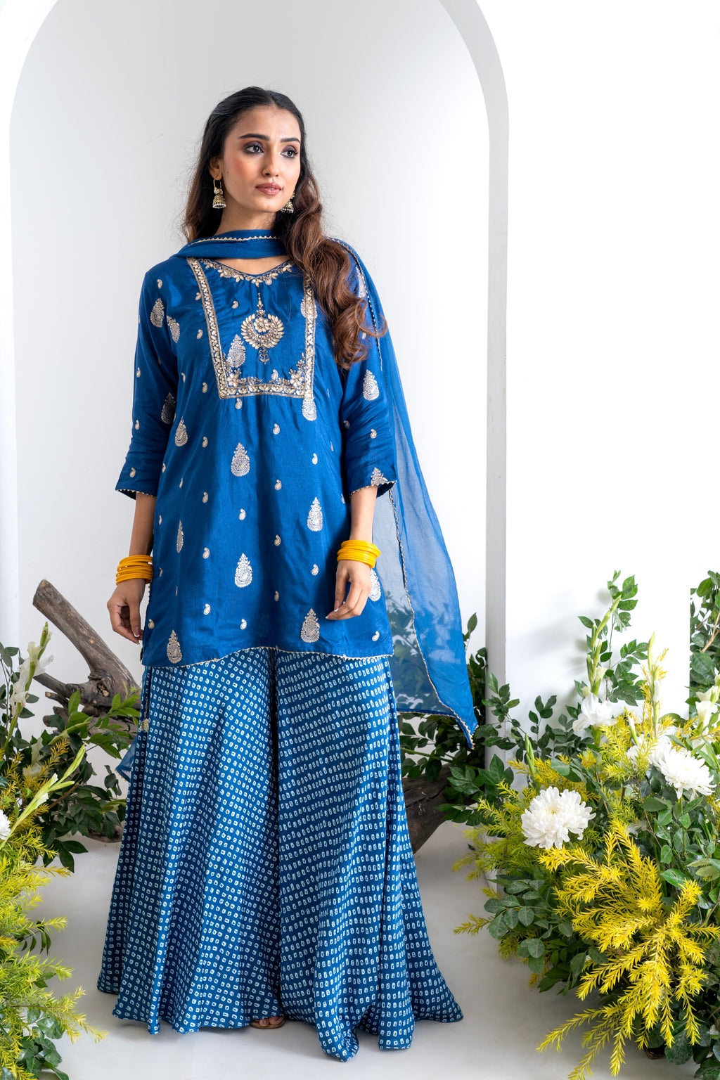 Royal Blue Sharara Set