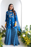 Royal Blue Sharara Set