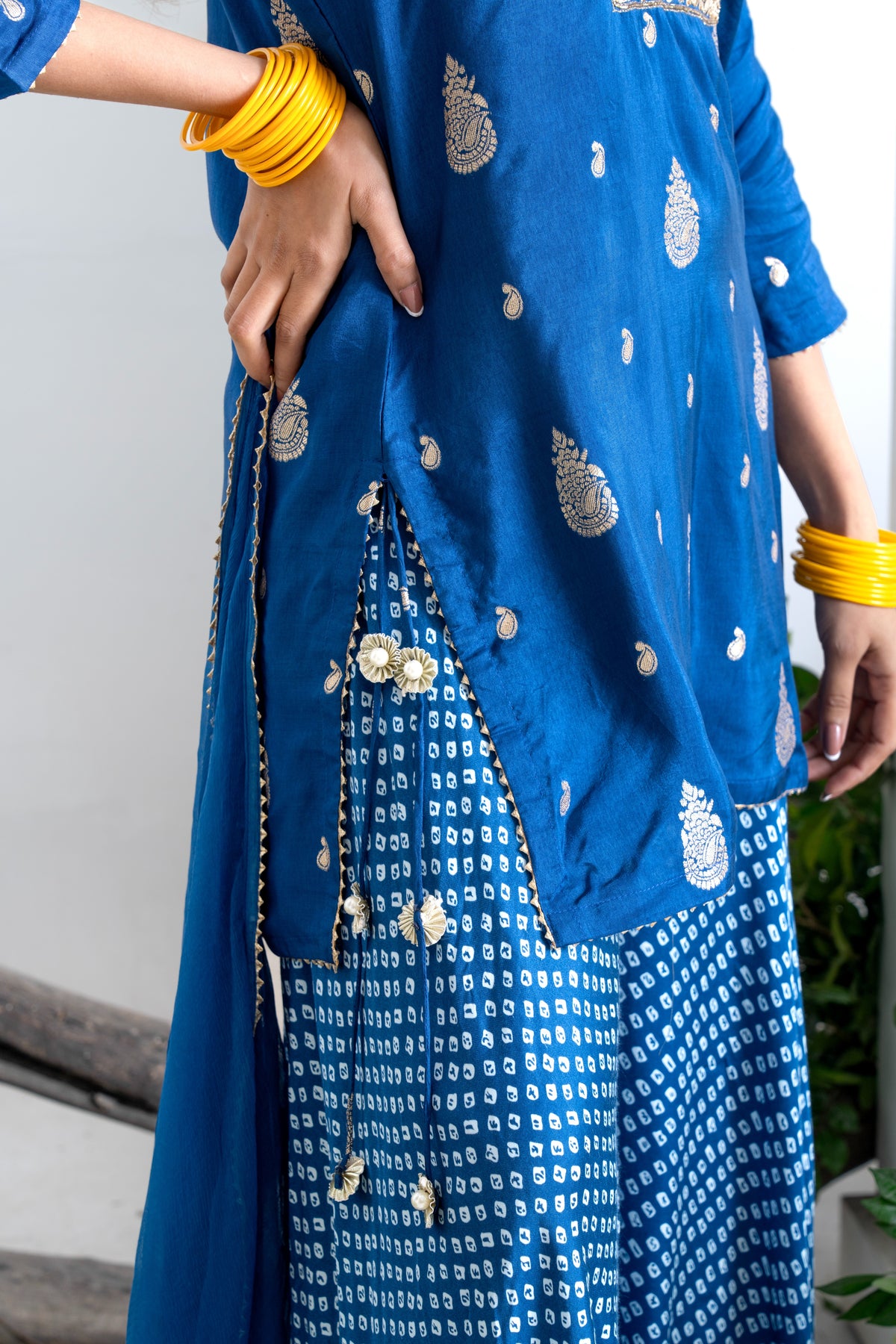 Royal Blue Sharara Set