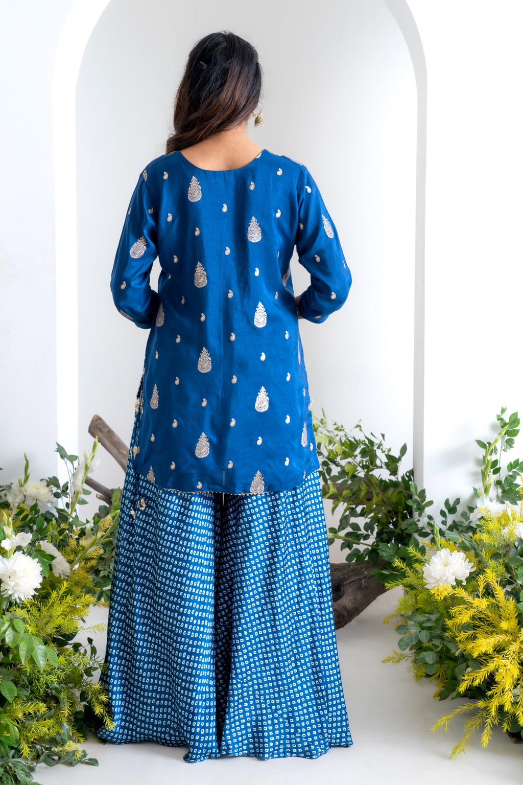 Royal Blue Sharara Set