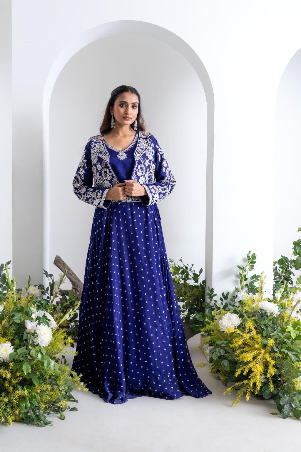 Royal Sapphire – Handcrafted 3-Piece Indo-Western Set
