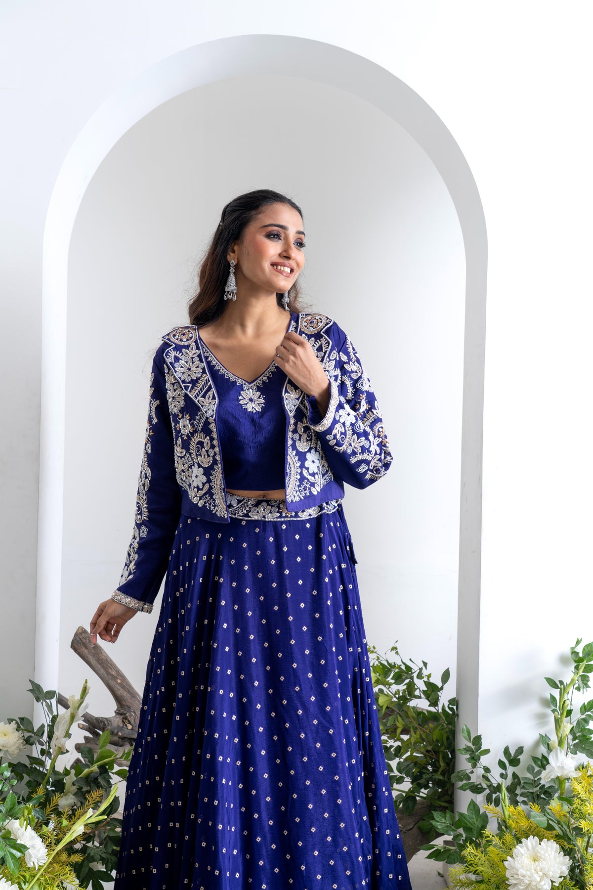 Royal Sapphire – Handcrafted 3-Piece Indo-Western Set