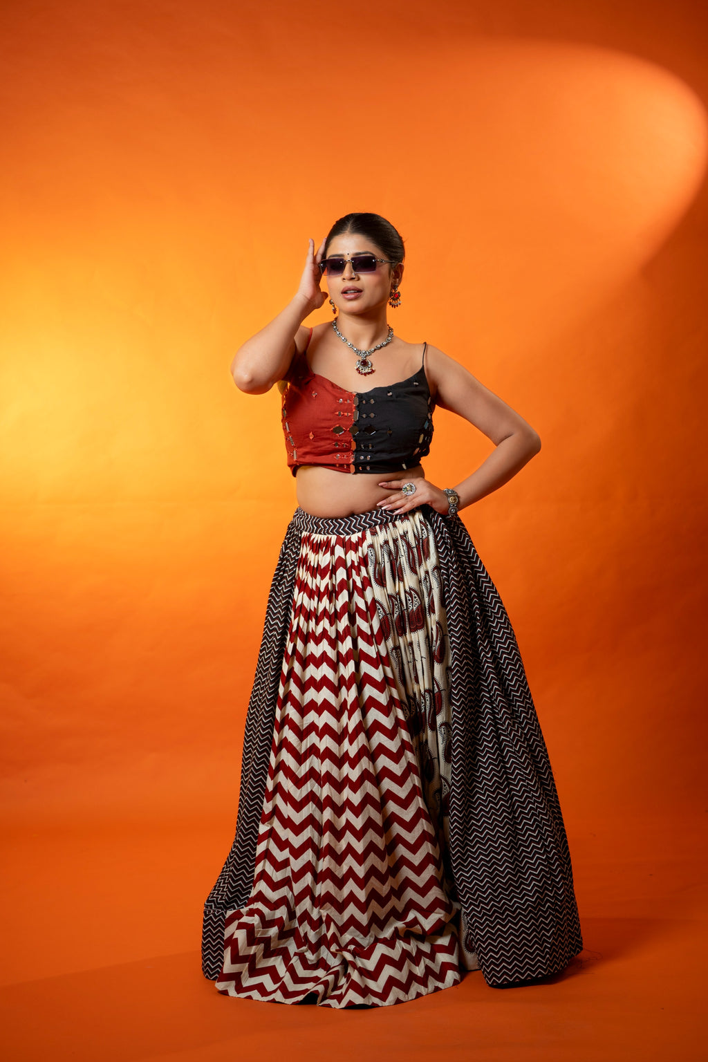 Rangrez Ajrakh Chaniya Choli Set