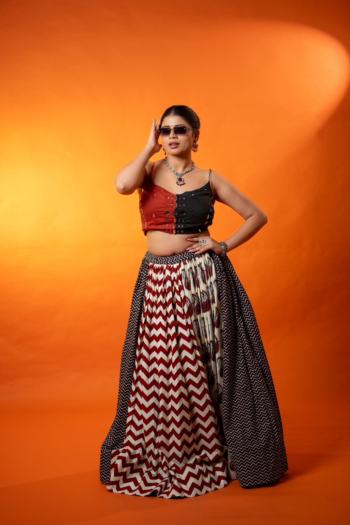 Rangrez Ajrakh Chaniya Choli Set