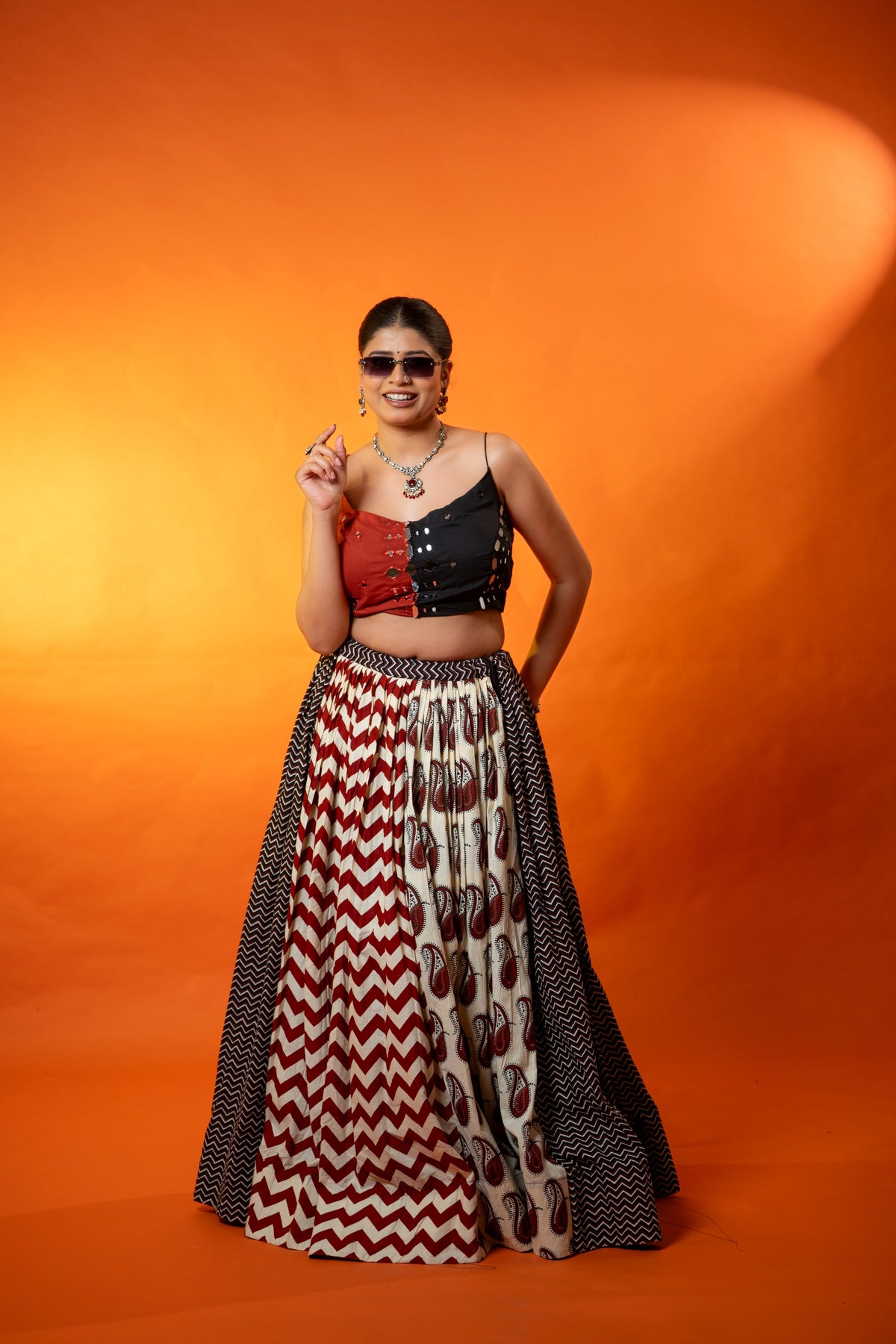 Rangrez Ajrakh Chaniya Choli Set