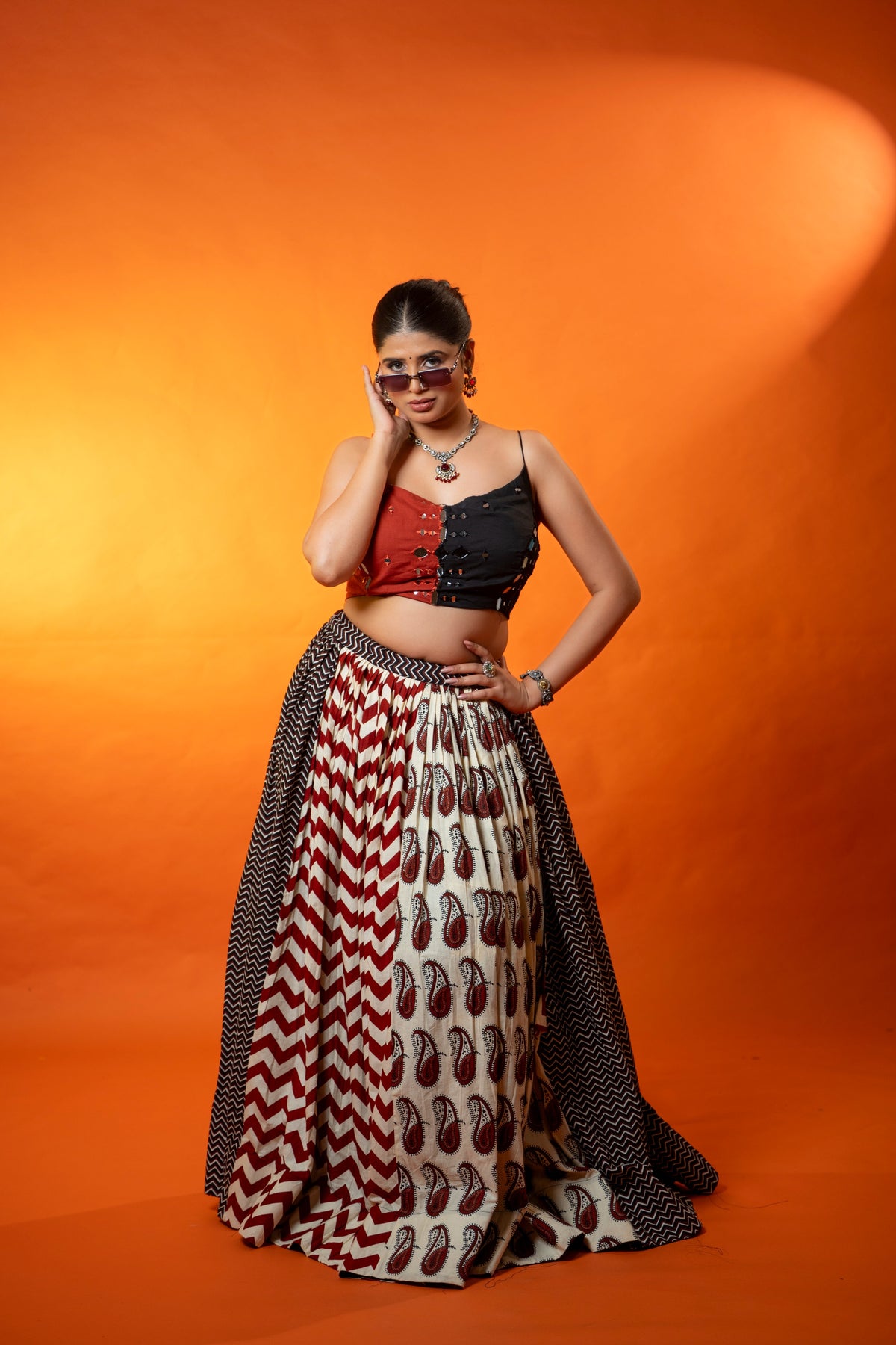 Rangrez Ajrakh Chaniya Choli Set