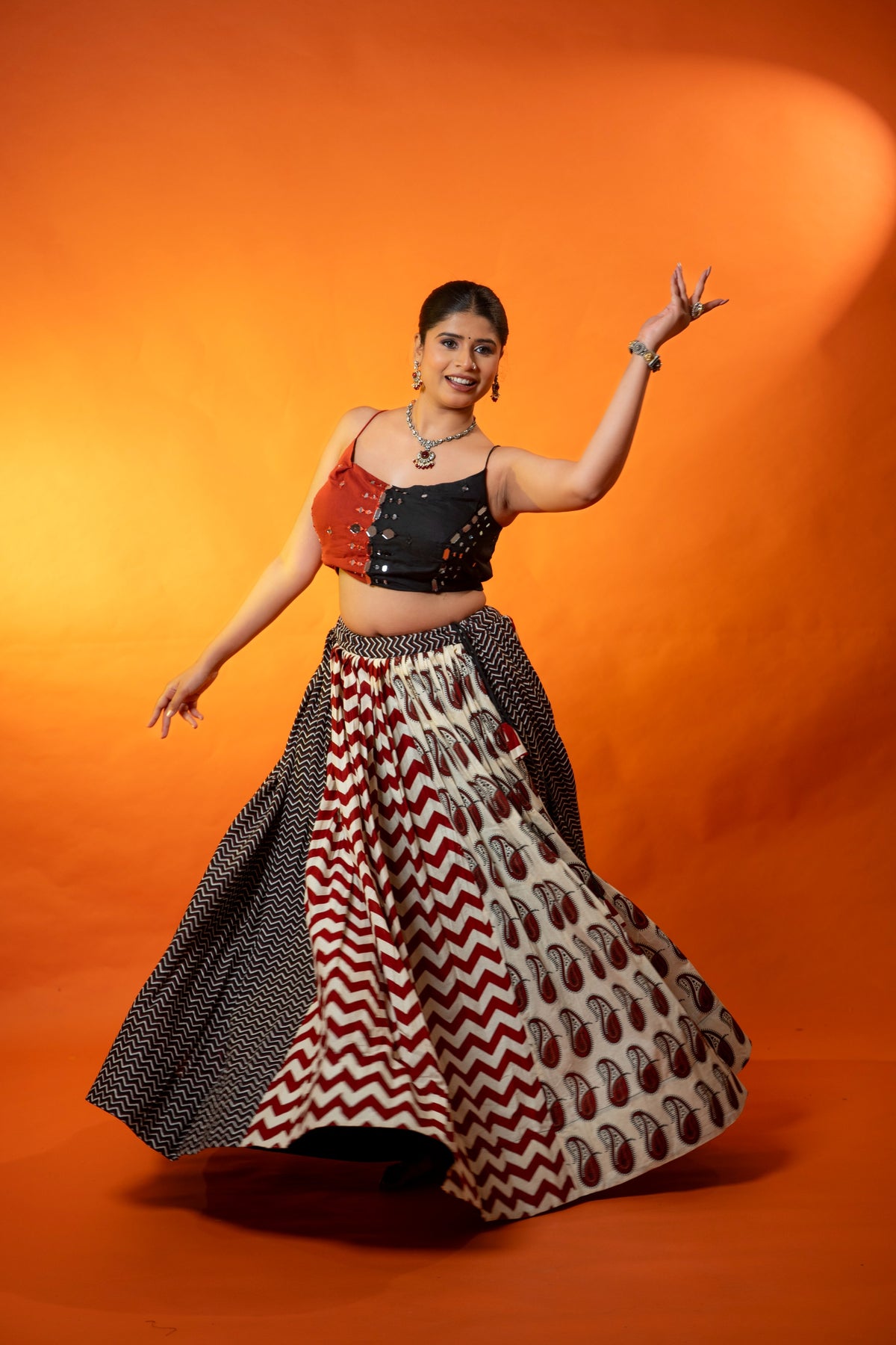 Rangrez Ajrakh Chaniya Choli Set