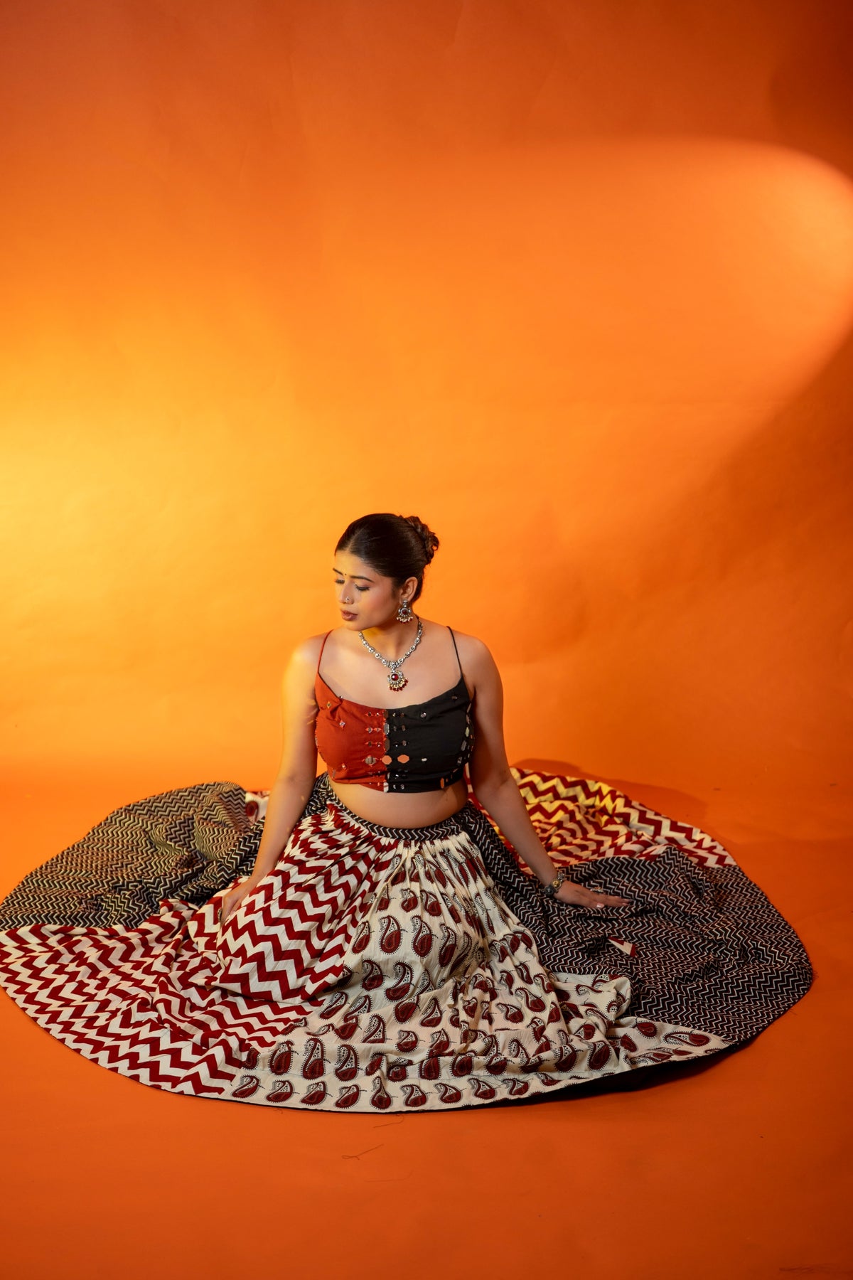 Rangrez Ajrakh Chaniya Choli Set
